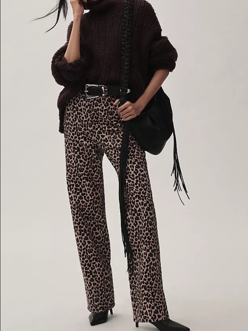 Anthropologie Reformation Cary High-Rise Straight-Leg Leopard Jeans Women’s 23 - Picture 7 of 9